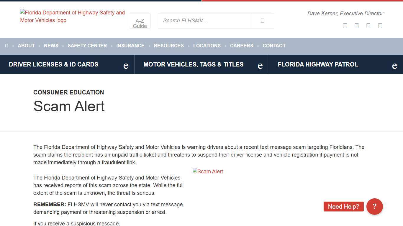 Scam Alert - Florida Department of Highway Safety and Motor Vehicles